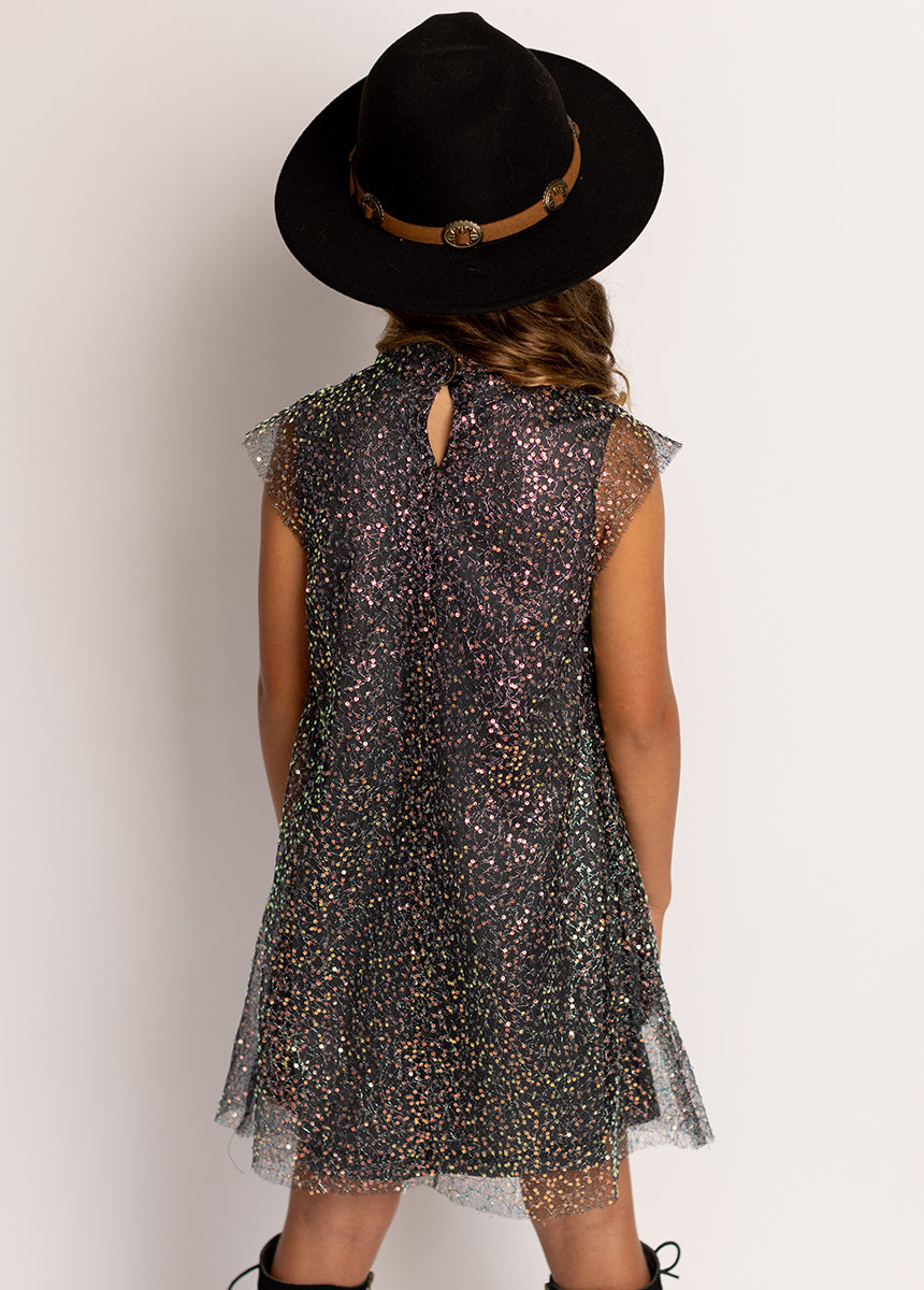 Ansel Dress in Black Sequin