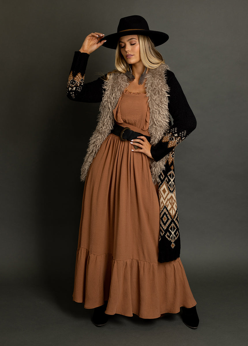 Dawn Dress in Camel