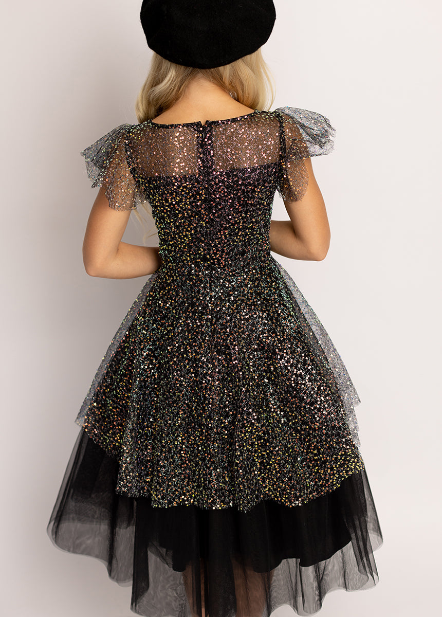 Elsbeth Petticoat Dress in Oil Slick