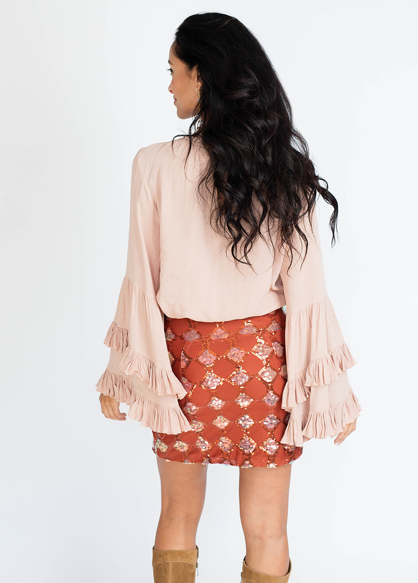 Jaycie Skirt in Rust