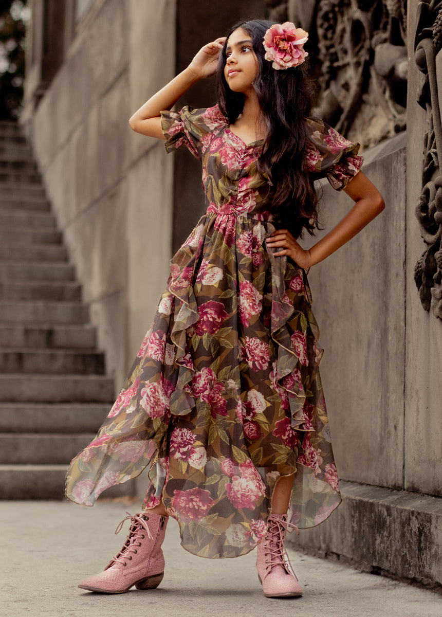 Kayden Dress in Bistre Floral