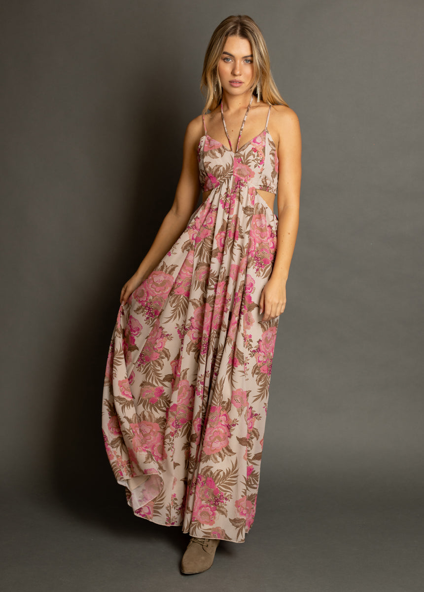 Mari Dress in Pink Floral