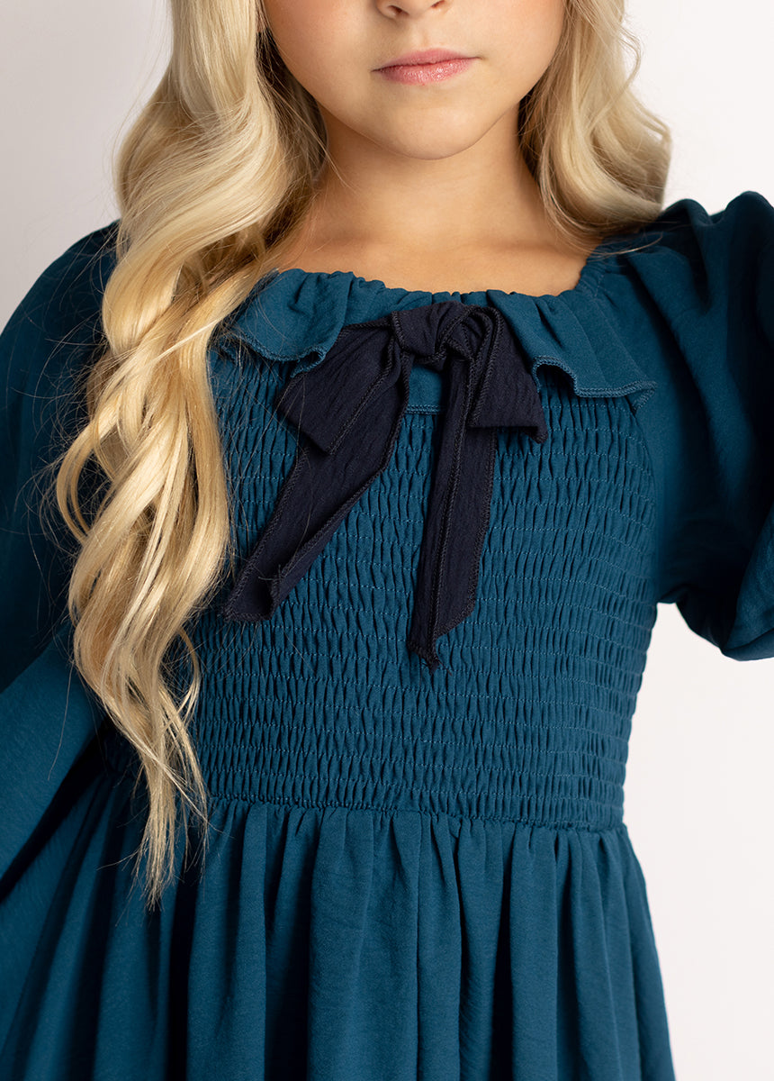 Odina Dress in Ocean Teal