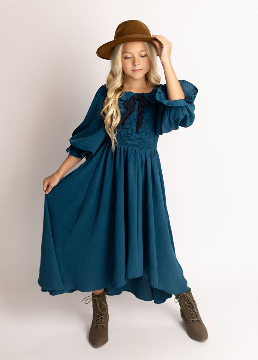 Odina Dress in Ocean Teal