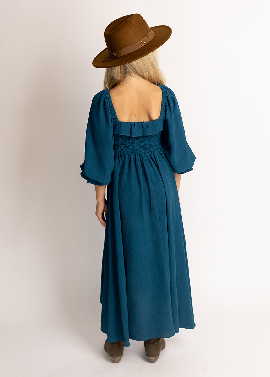 Odina Dress in Ocean Teal