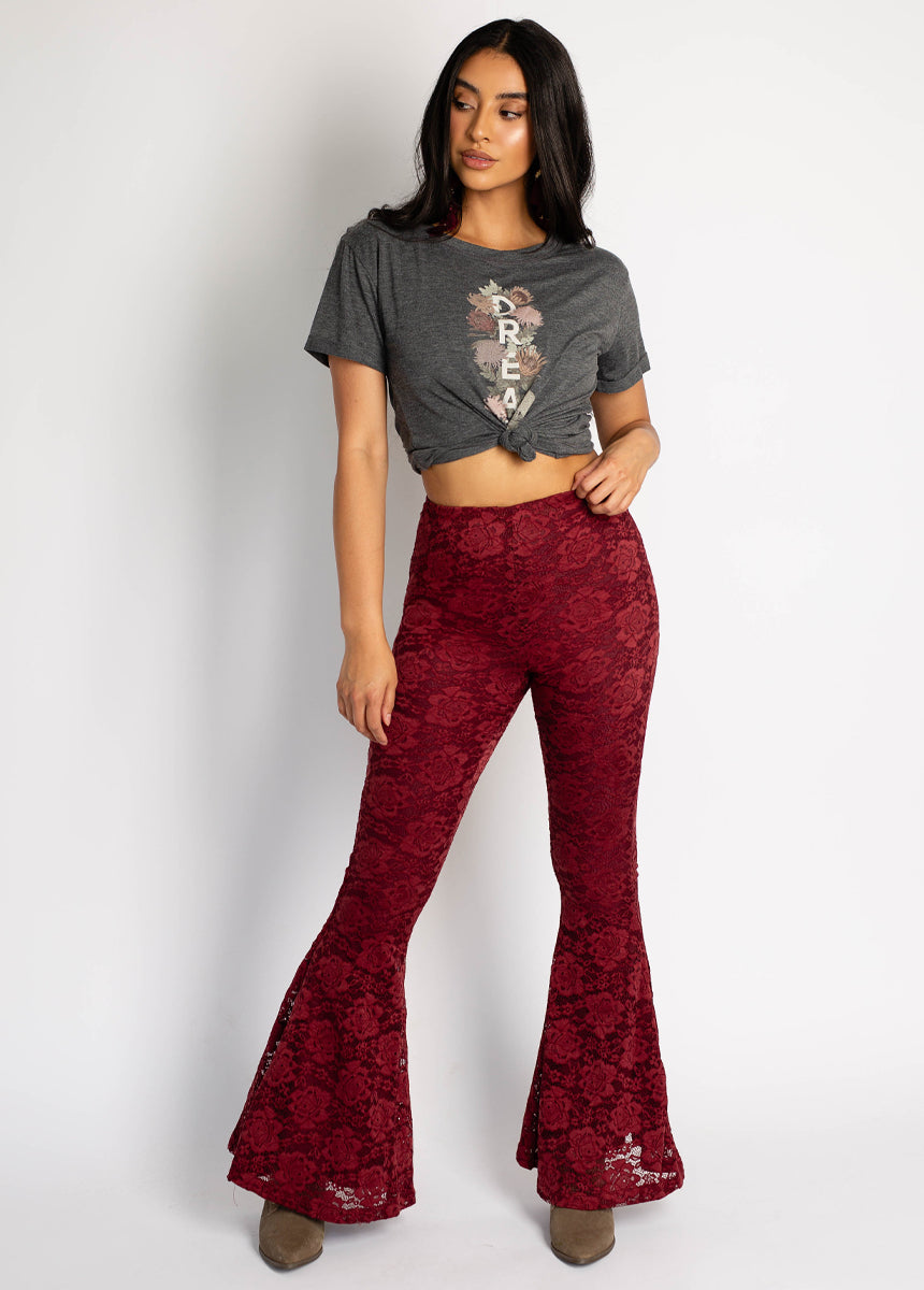 Abril Pant in Oxblood