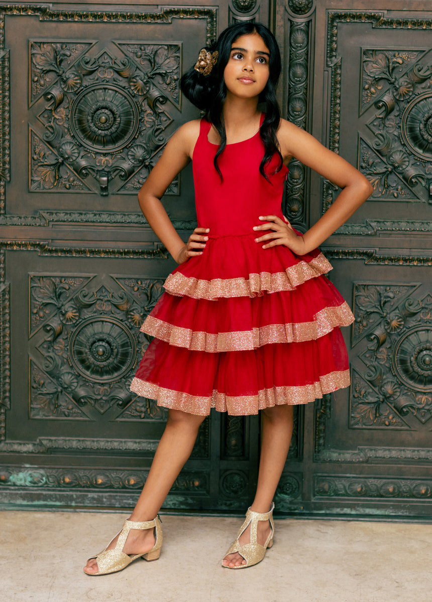 Alda Dress in Scarlet