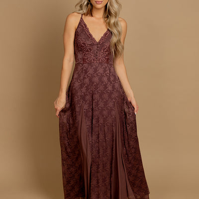 Alia Dress in Mahogany