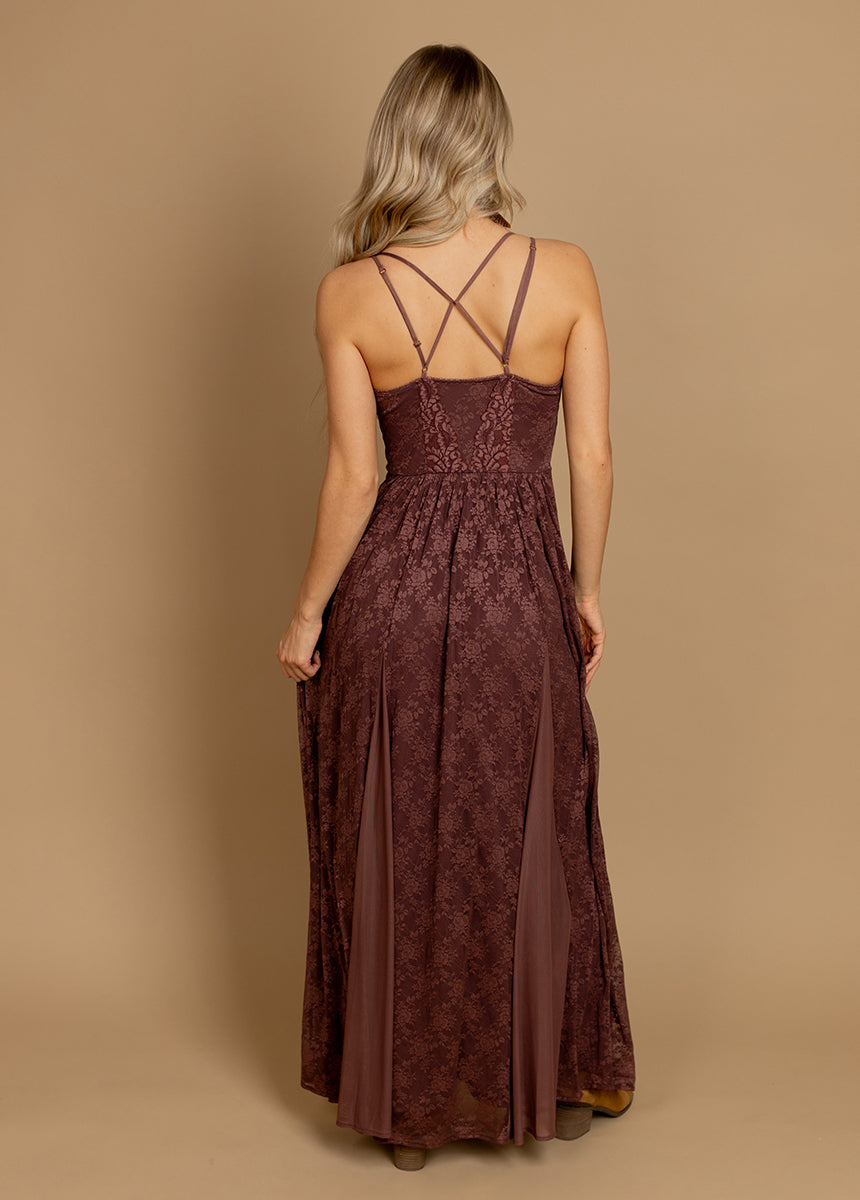 Alia Dress in Mahogany