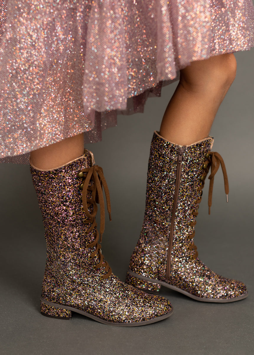 Keiko Tall Boots in Confetti Glitter Joyfolie