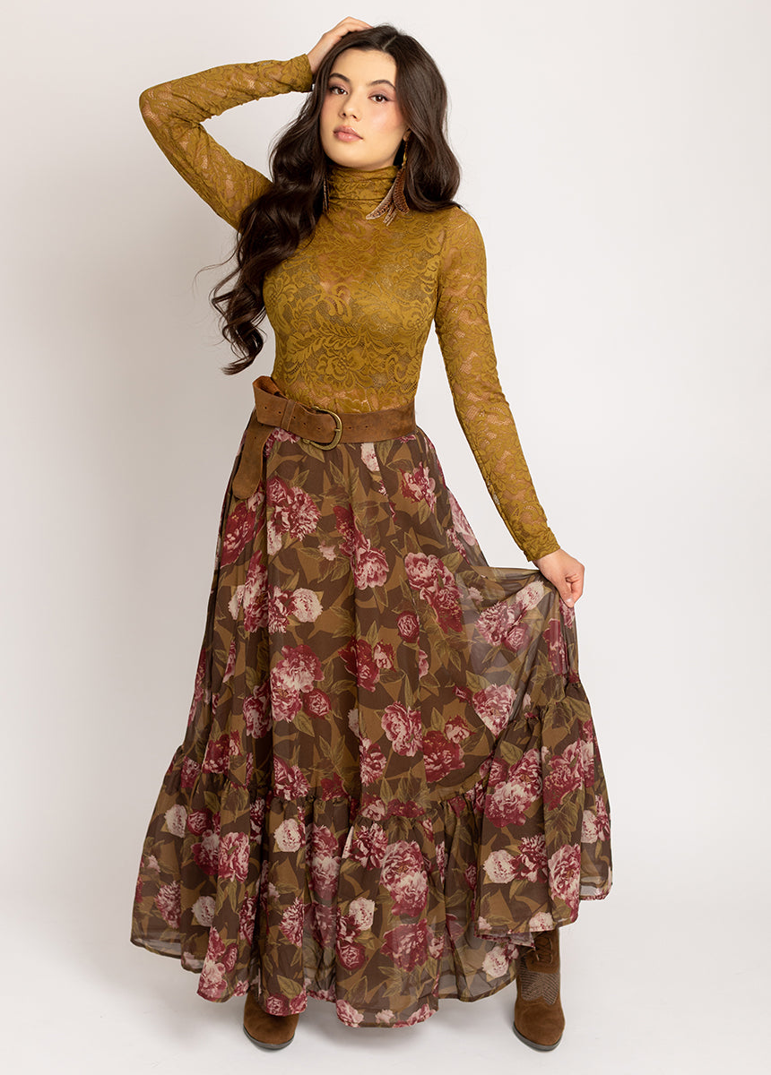 Annah Skirt in Bistre Floral