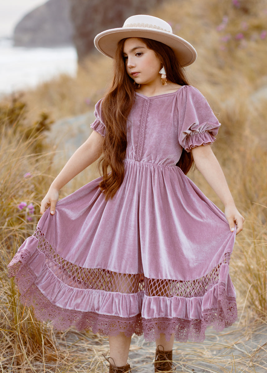 Arella Dress in Dusty Mauve