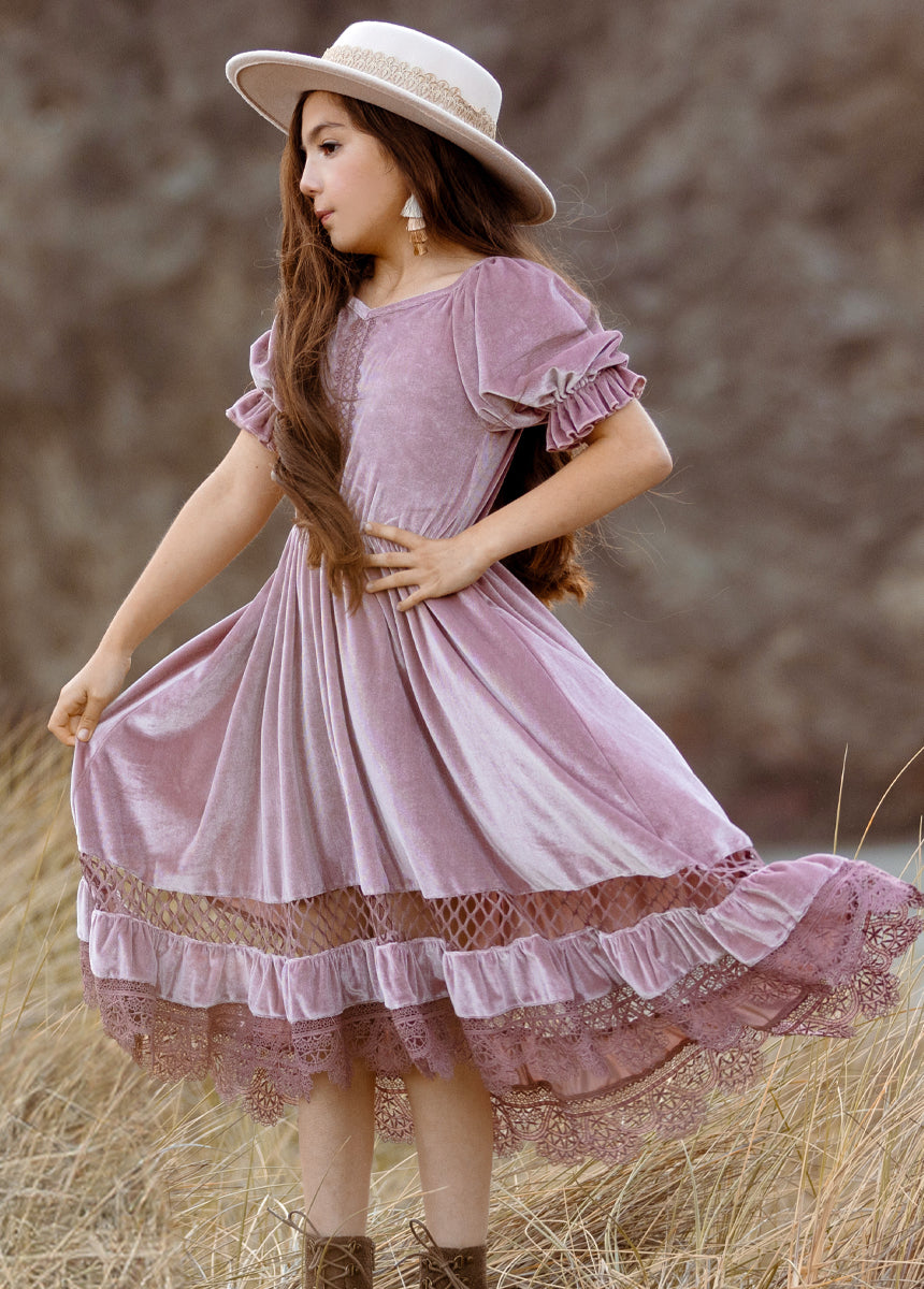 Arella Dress in Dusty Mauve