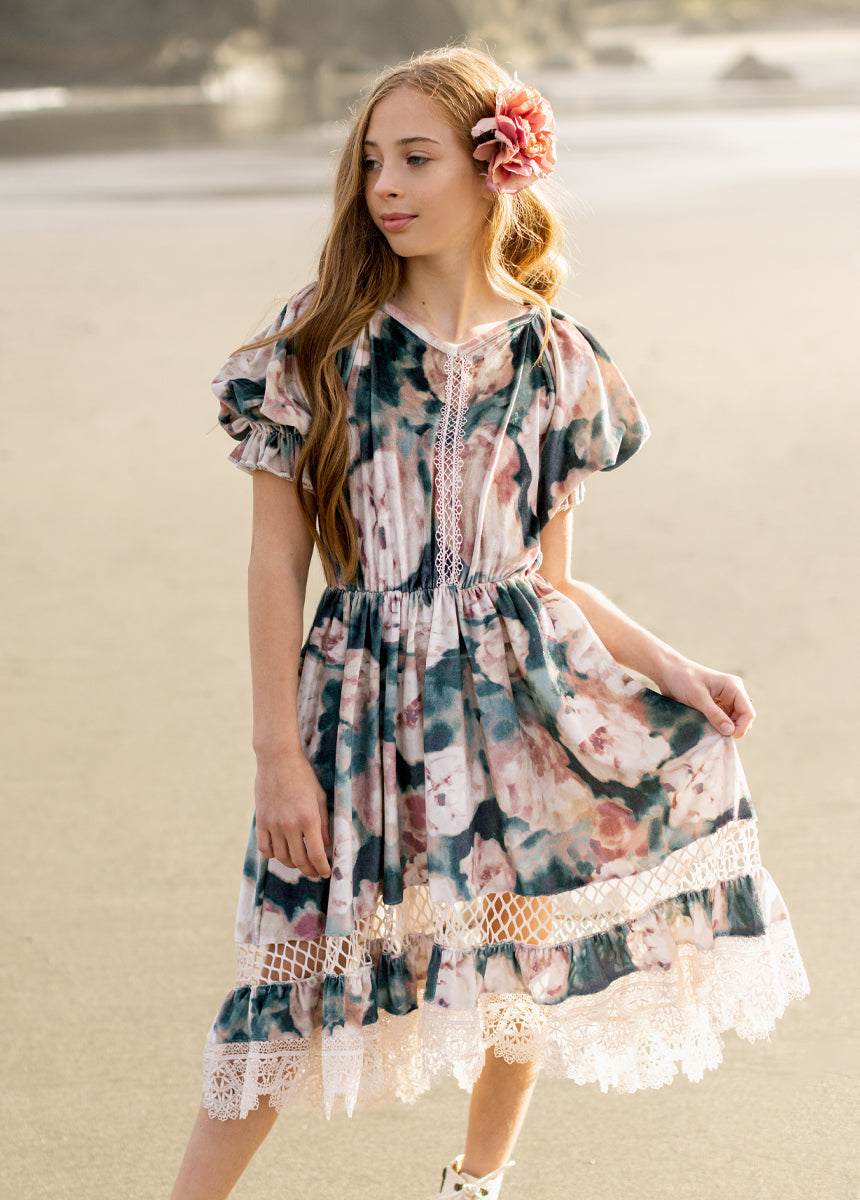 Arella Dress in Cool Watercolor