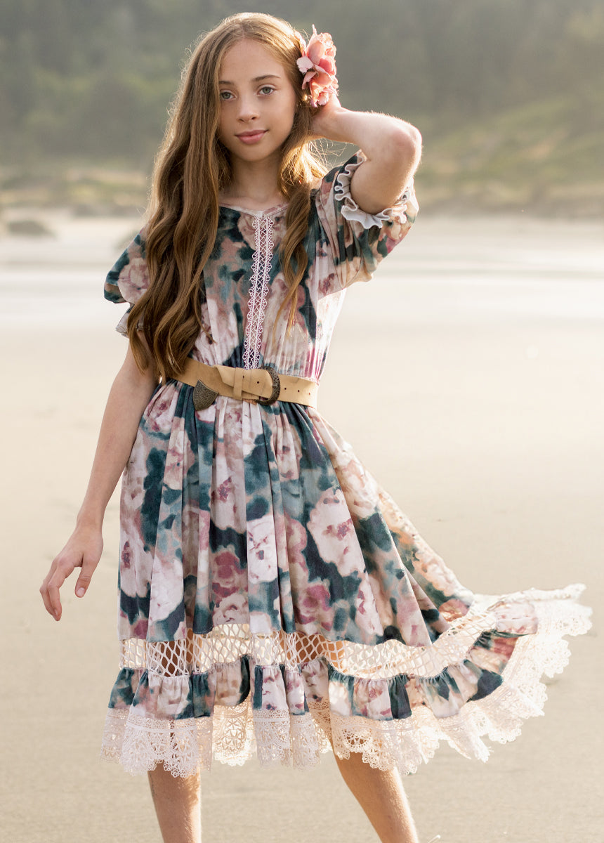 Arella Dress in Cool Watercolor