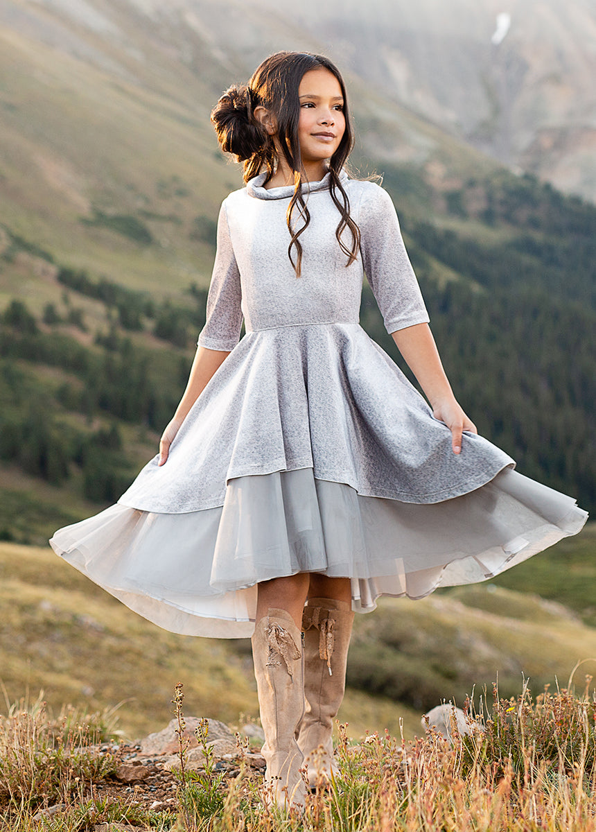 Kristy Petticoat Dress in Blush Metallic - Joyfolie