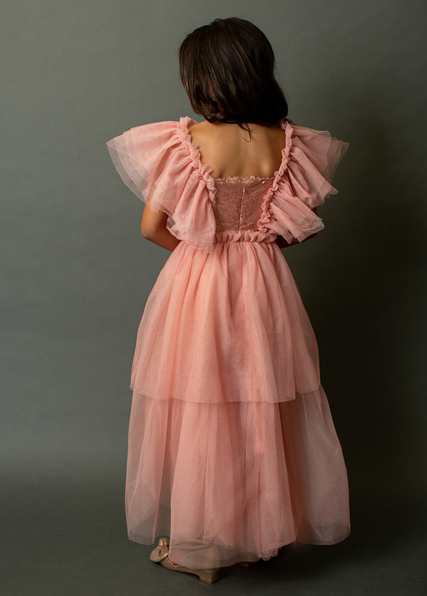 Ayla Petticoat Dress in Rose Dawn - Joyfolie