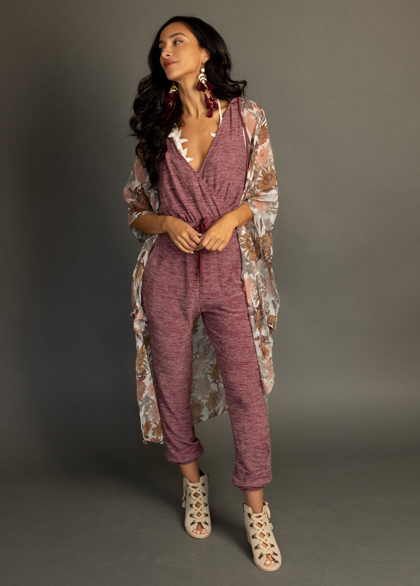 Baylee Jumpsuit in Heather Plum