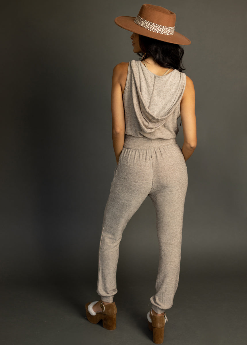 Baylee Jumpsuit in Heather Light Taupe