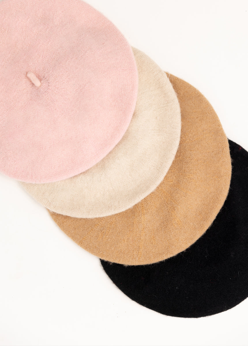 Amelie Beret in Blush