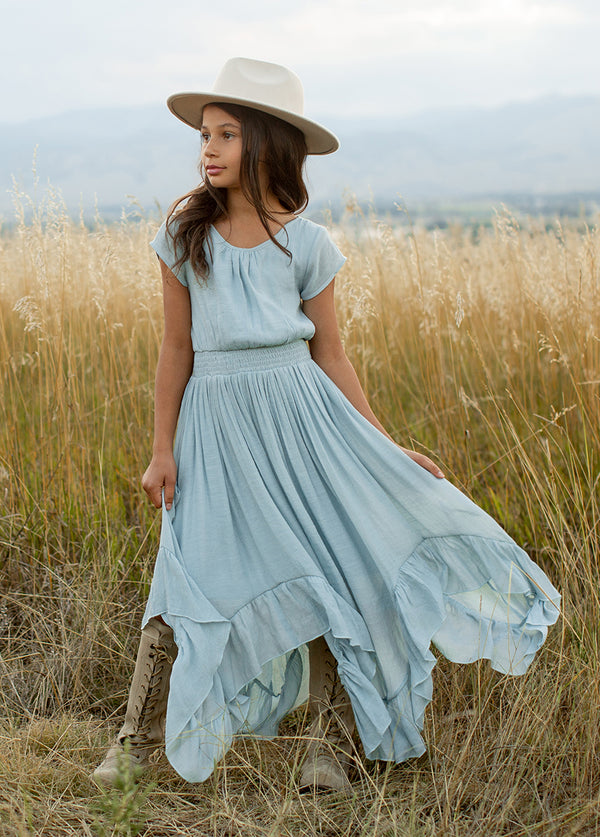 Gia Dress in Sky Blue - Joyfolie