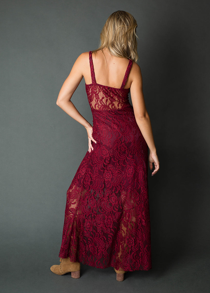 Carmel Slip Dress in Burgundy