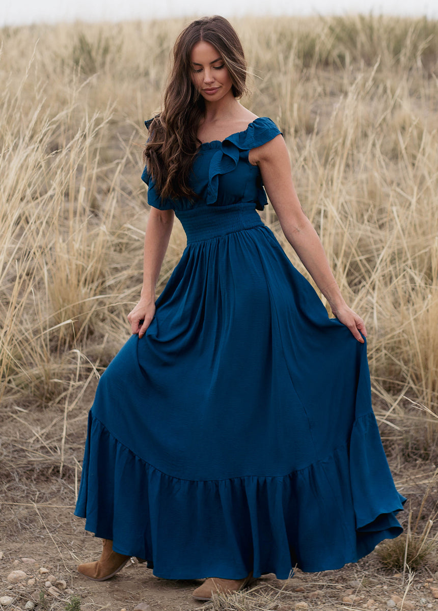 Dawn Dress in Ocean Teal