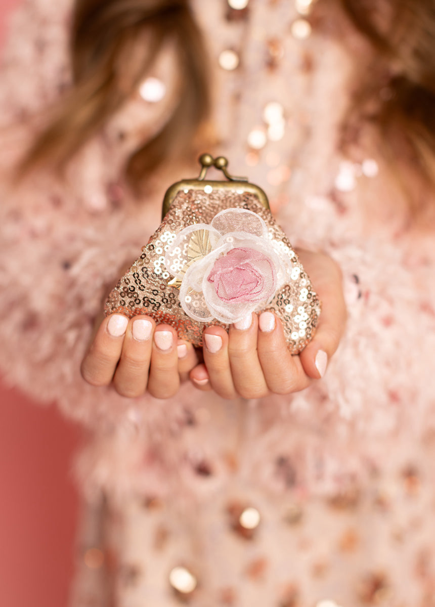 Deavaney Coin Purse in Pink Sequin