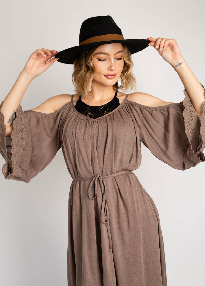 Dela Dress in Taupe