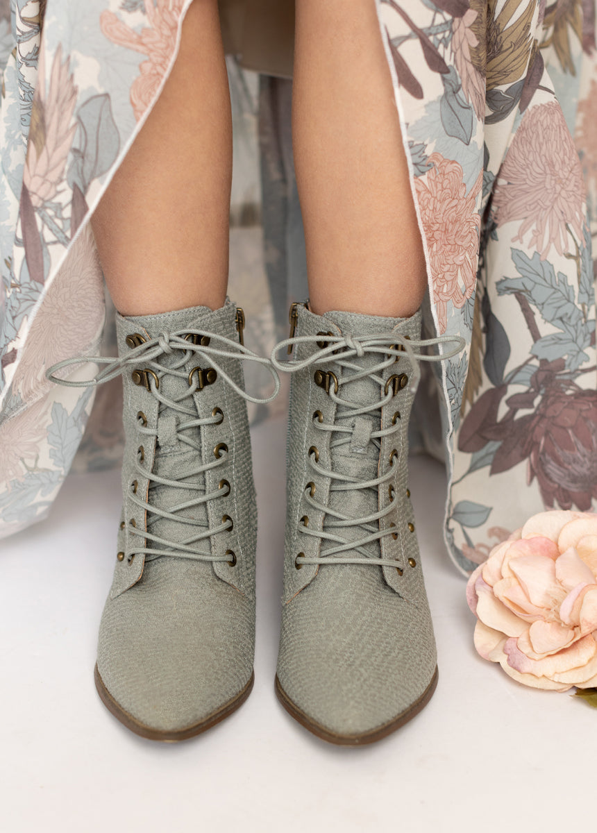 Eliza Boot in Neutral Green