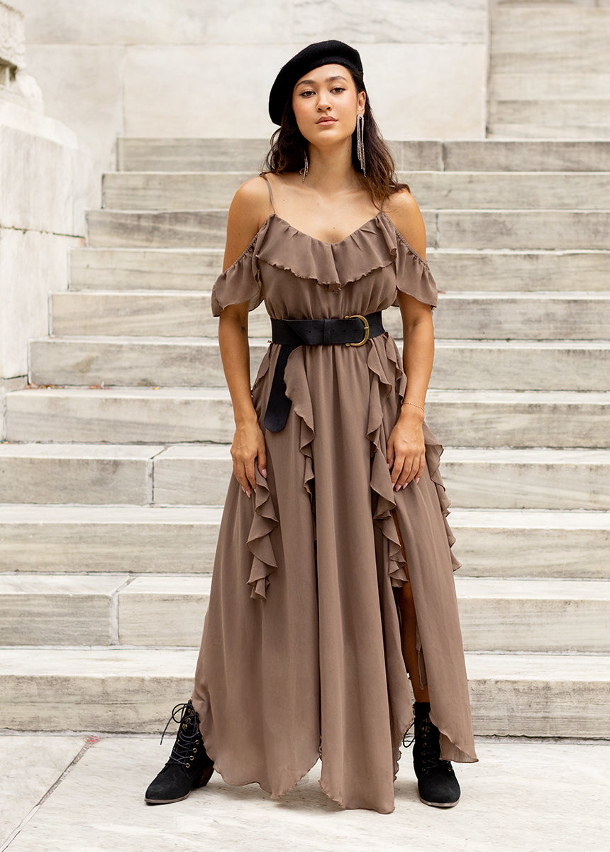 Faydon Dress in Taupe