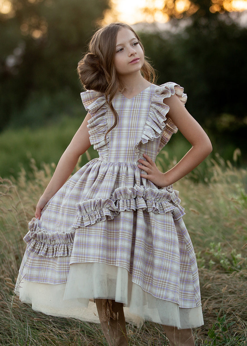 Kristy Petticoat Dress in Blush Metallic - Joyfolie