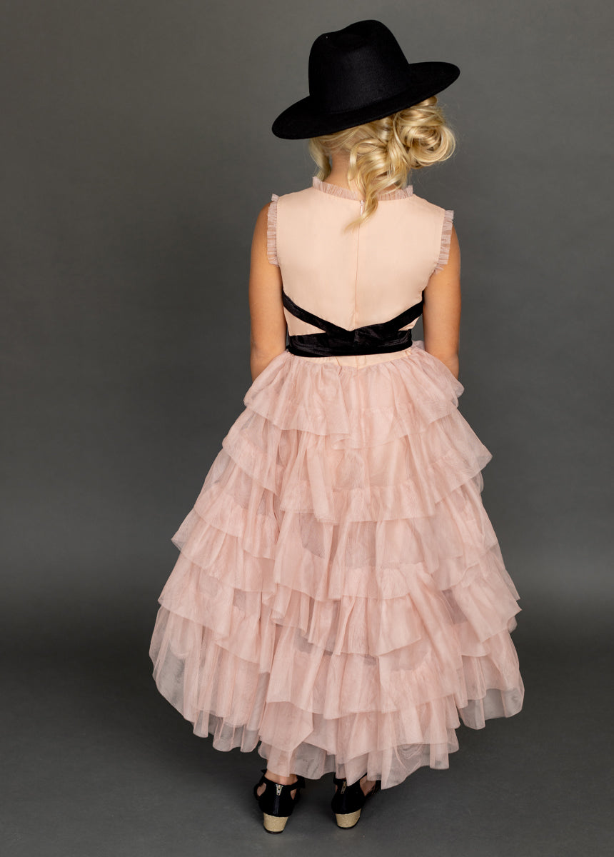 Geneva Petticoat Dress in Blush & Black