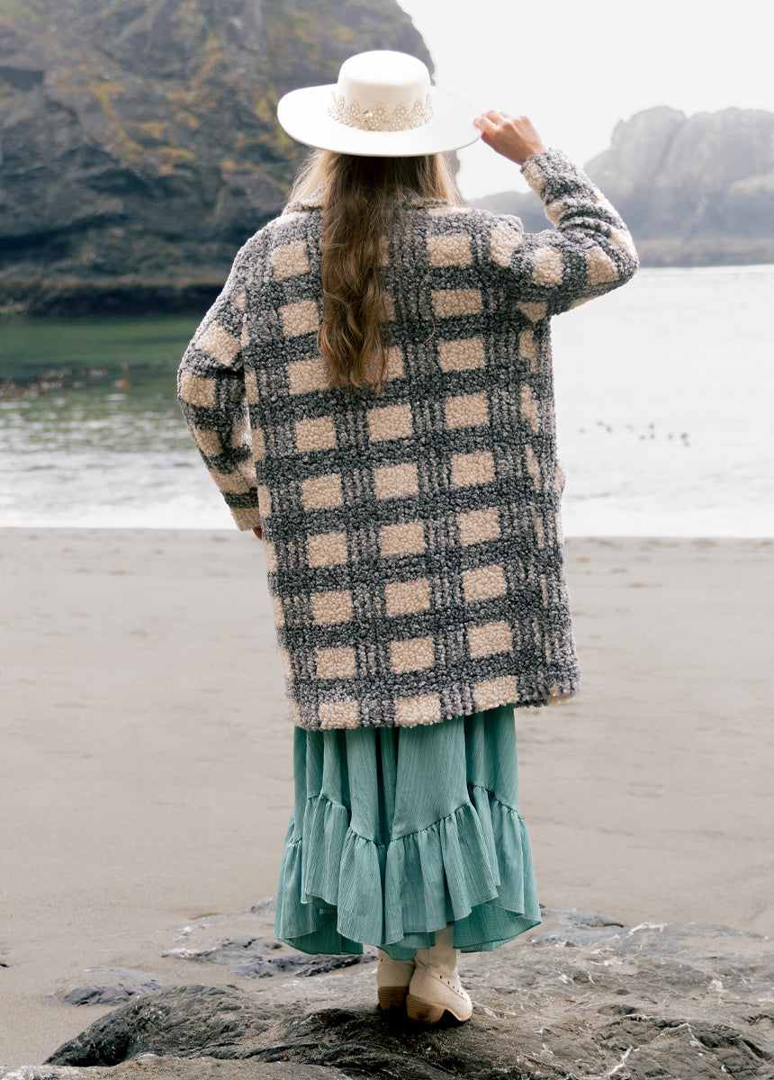 Gertie Coat in Gray Plaid