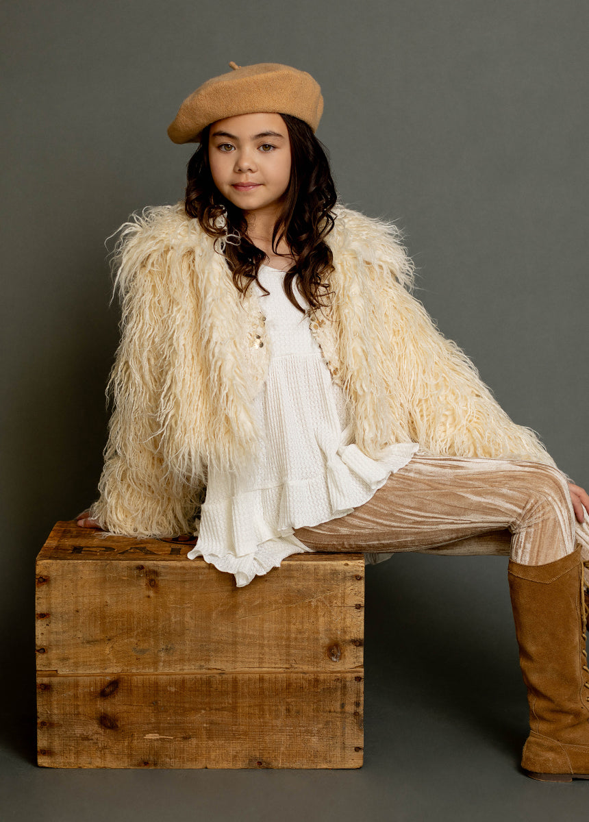 Goldie Fur Coat in Cream