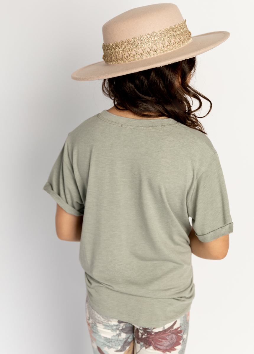 Here Comes Trouble Tee in Olive Ash