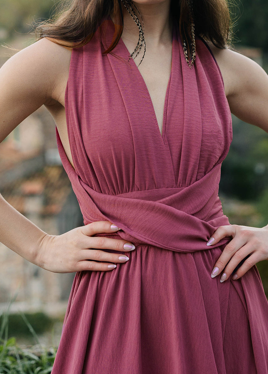 Juneau Dress in Deep Rose