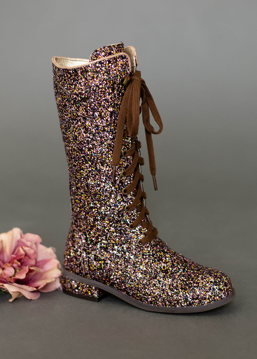 Long glitter boots hotsell