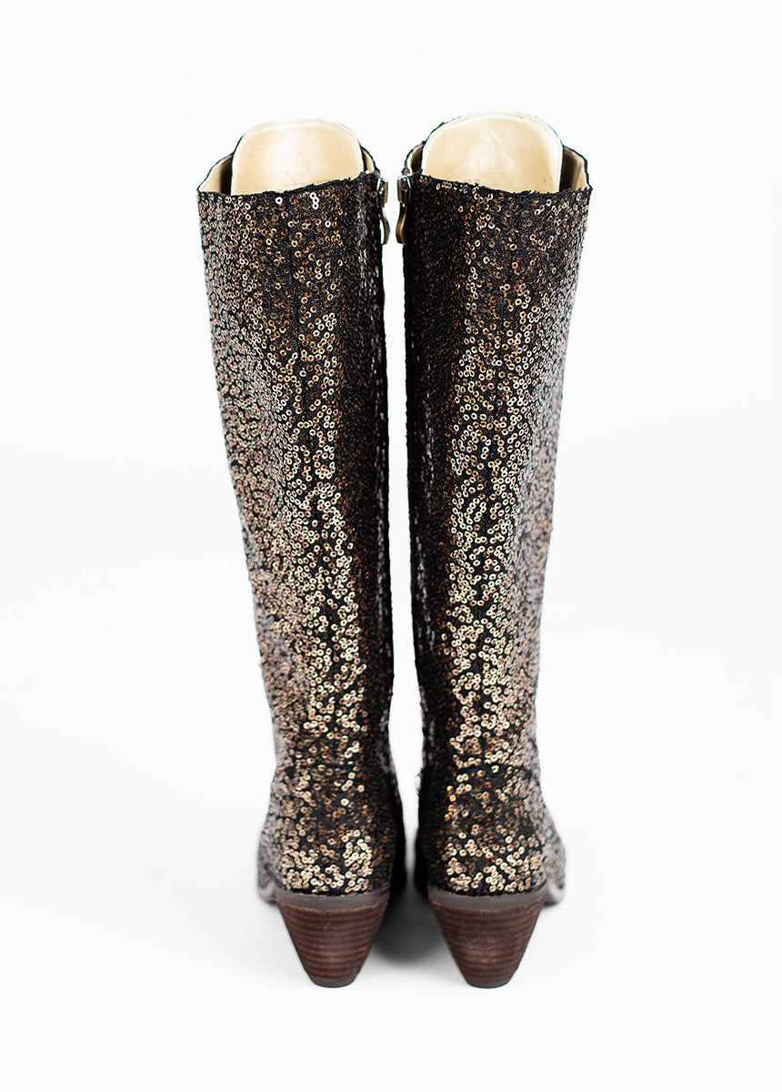 Bryce Boots in Bronze Sequin