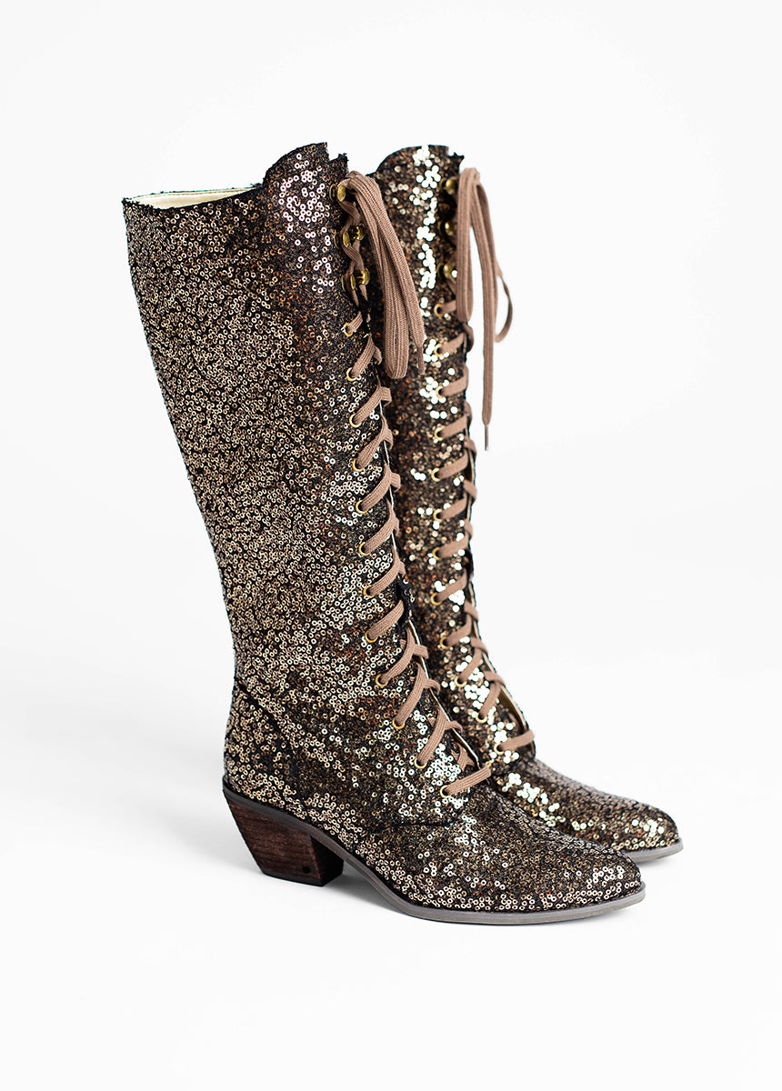 Bryce Boots in Bronze Sequin