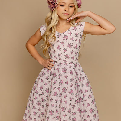 Lezah Petticoat Dress in Lilac Ditsy Floral