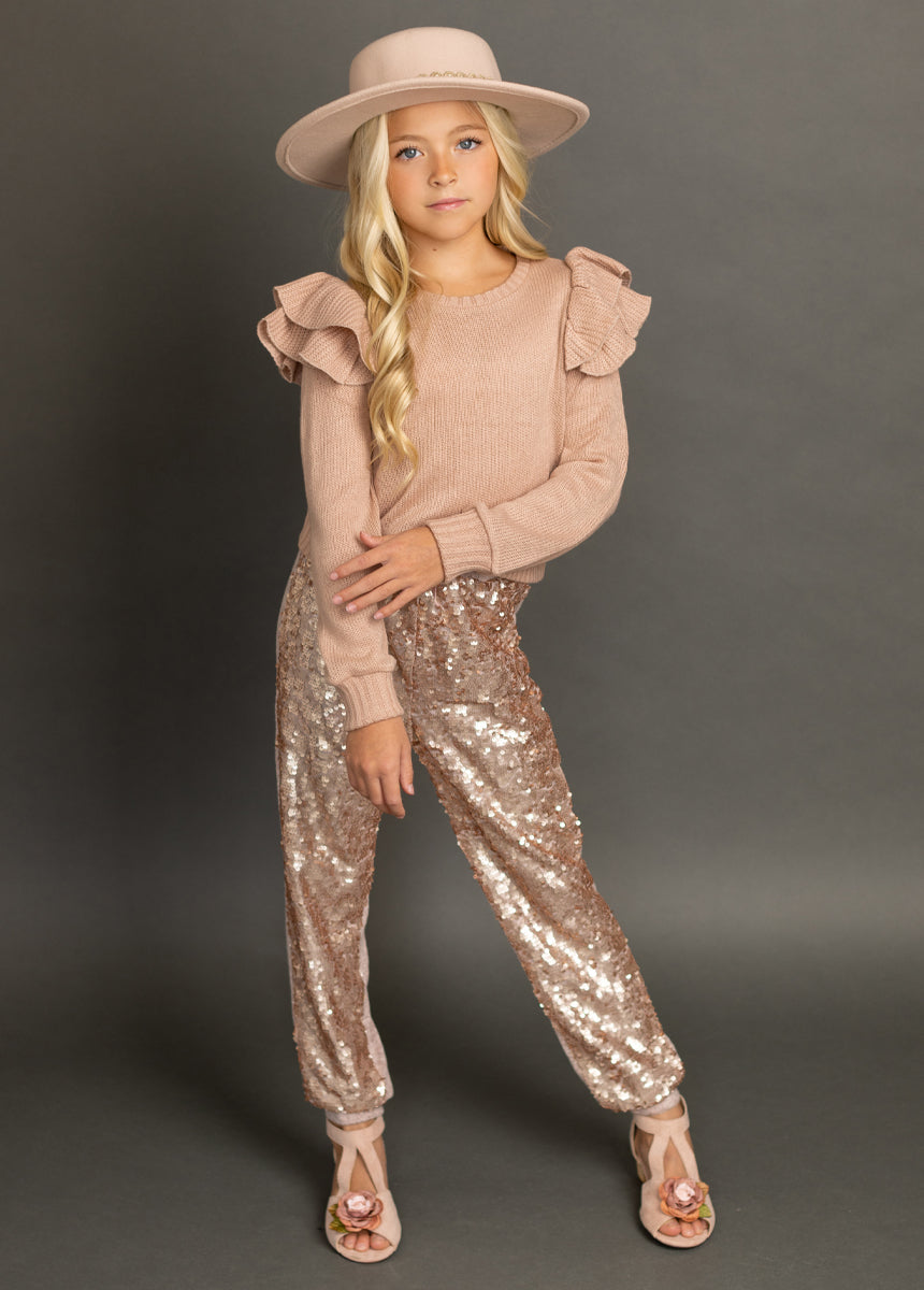 Libbie Pant in Rosegold