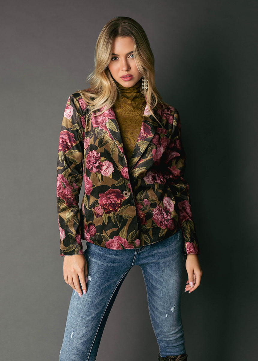 Louve Blazer in Bistre Floral