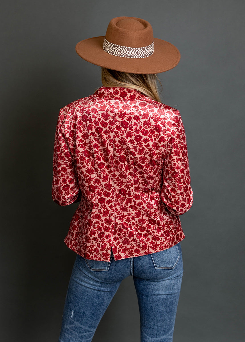 Louve Blazer in Red Floral