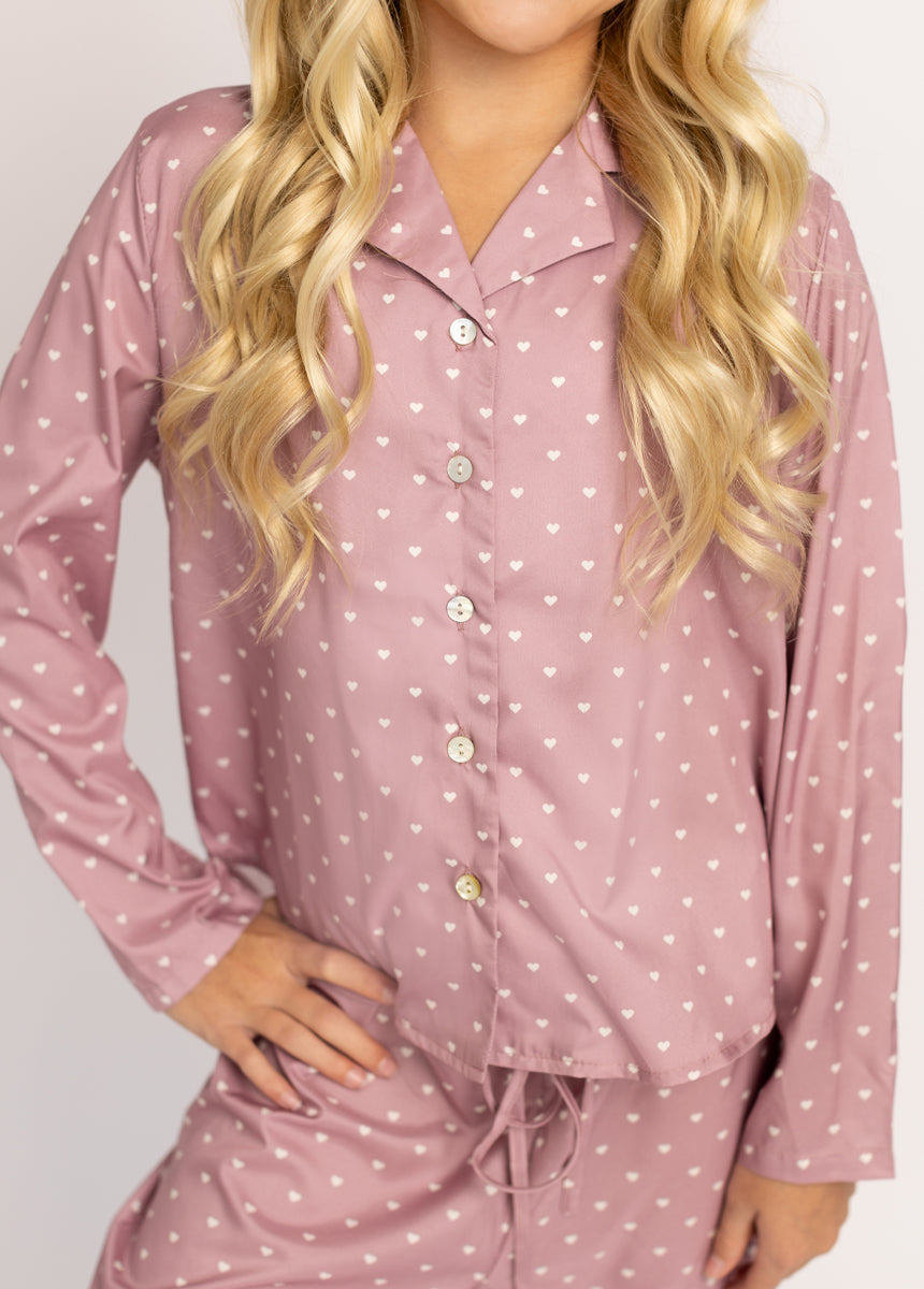 Lyanne PJ Set in Ditsy Heart