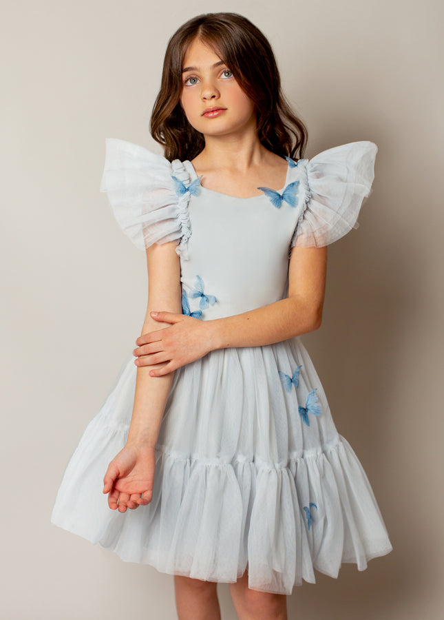 Lyrah Dress in Pale Blue - Joyfolie