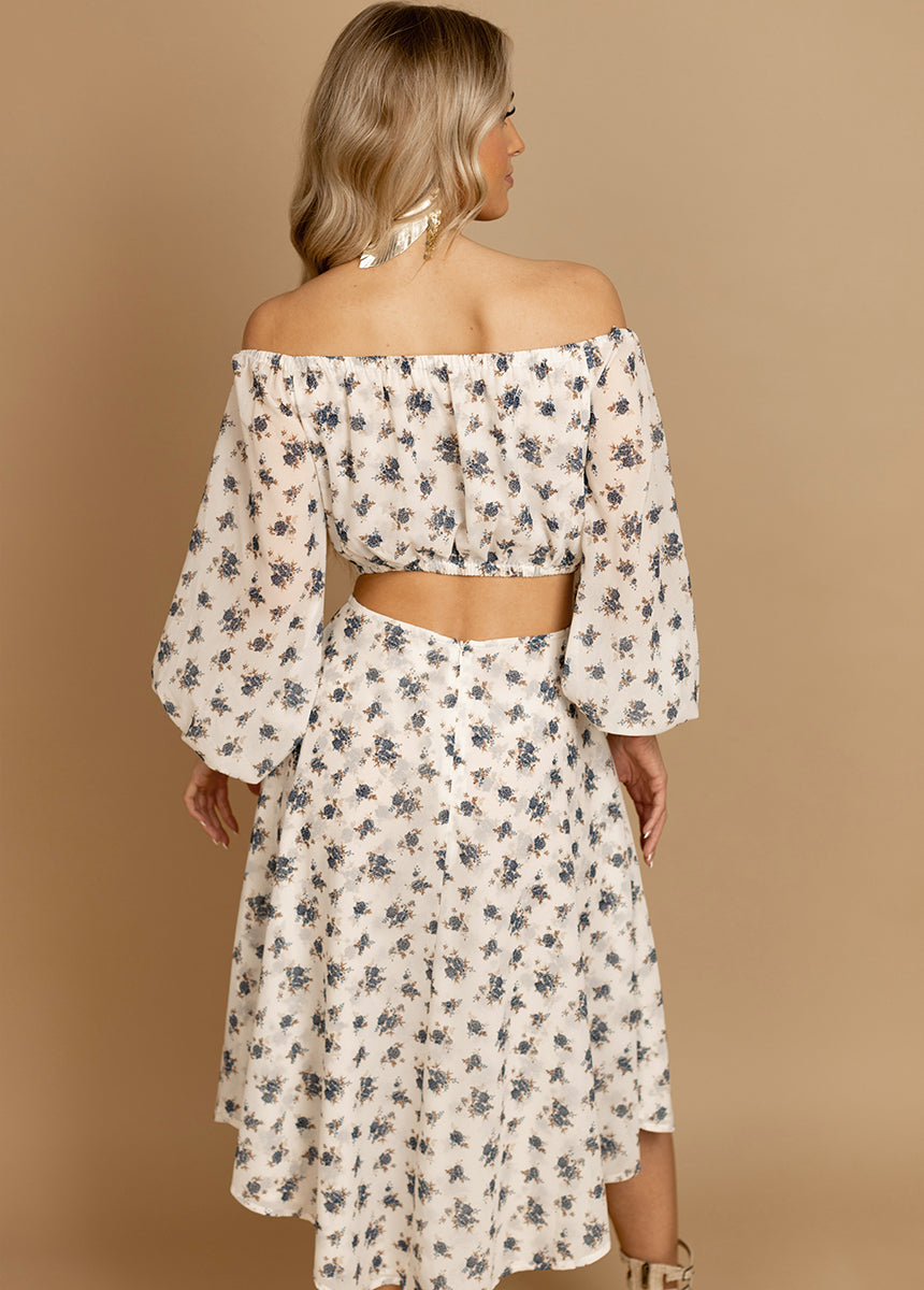 Sana Skirt in Cream Ditsy Floral