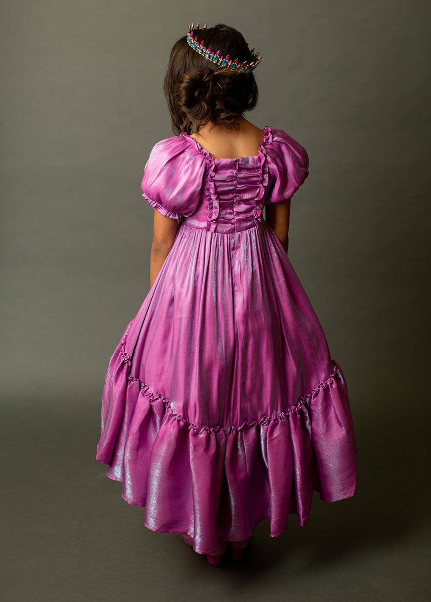 Mathilda Petticoat Dress in Fuchsia Iridescent