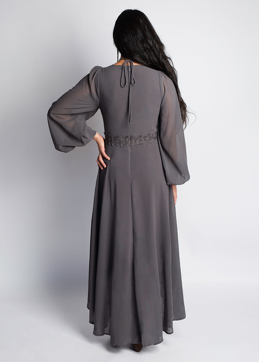 Niobe Dress in Dark Taupe