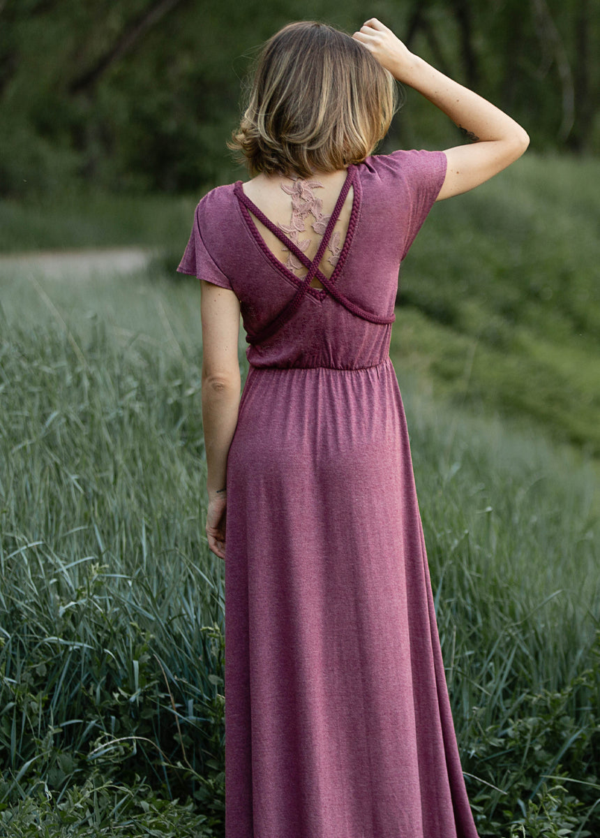 Novalie Dress in Heather Plum